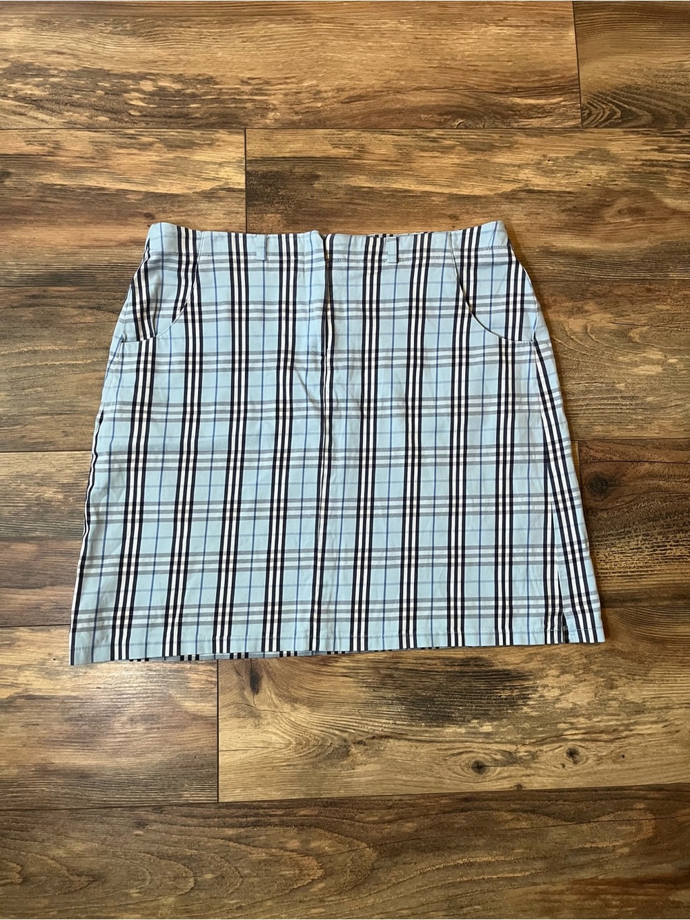 Burberry Golf Women’s Size 10 Plaid Nova Check Skirt Blue White Navy Golf Tennis